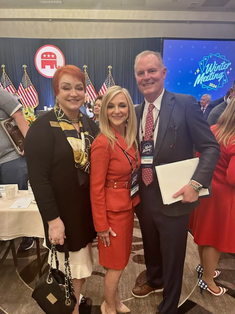 Louisiana Republican National Commiteewoman Lenar Whitney with Patty Wyman and Richard Porter, Illinois RNC Committeeman and Chairman of the RNC Resolutions Committee.